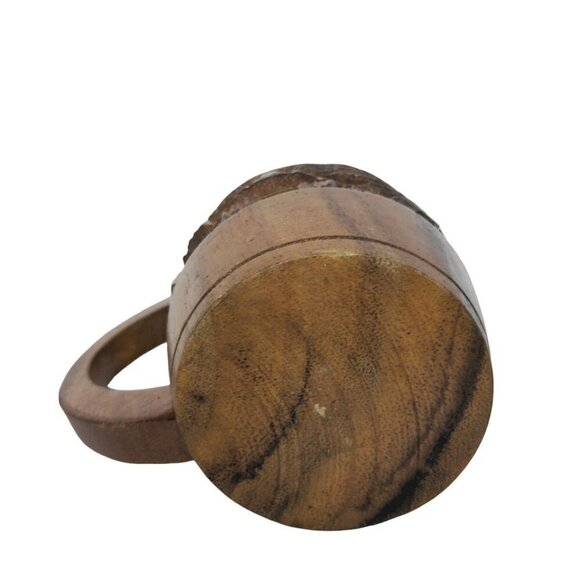 Hand Carved Wooden Hawaiian Tiki Mug Cup 5.25" - Picture 6 of 6